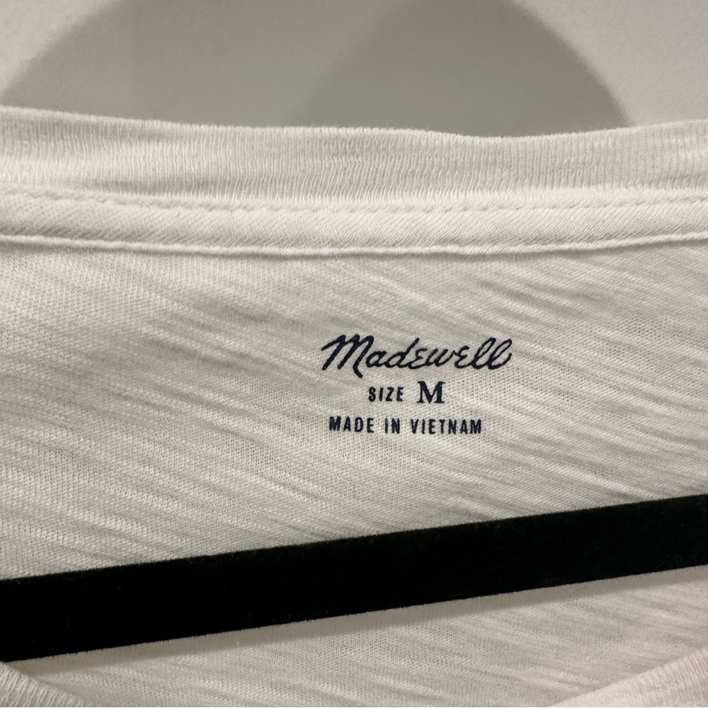 Madewell White Short Sleeve T-Shirt Size Medium - Picture 4 of 5